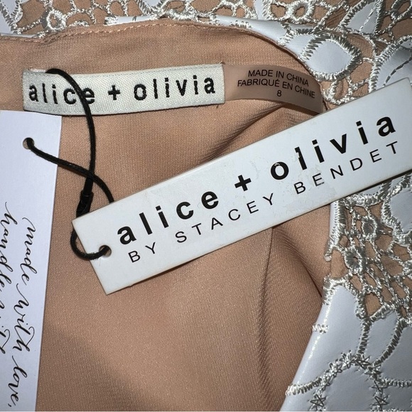 Alice + Olivia Clyde Crochet Floral Sheath Mini Dress - Picture 12 of 14